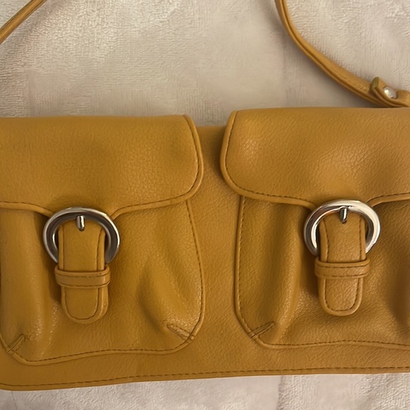 Yellow Faux Leather Shoulder Purse - Picture 2 of 6